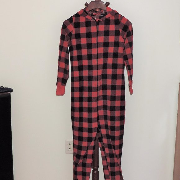 HolidayFamJams hooded one piece union suit pajamas - Picture 1 of 6